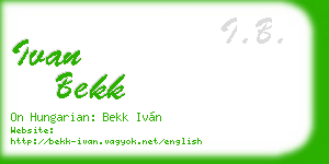 ivan bekk business card